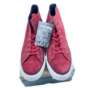 NEW Converse Shoes Chuck Taylor Lux Mid-Top Platform Suede 560671C Red Womens 9